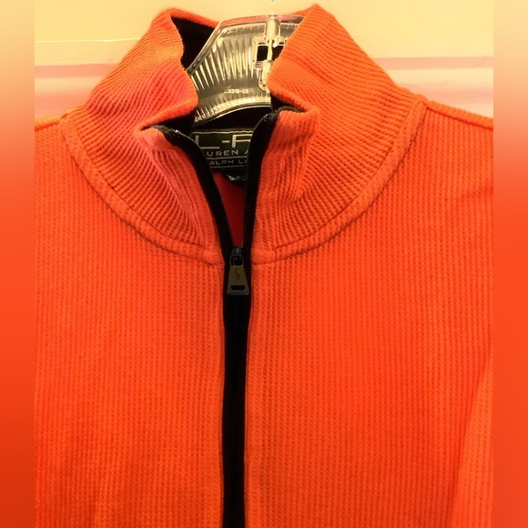 NWOT LRL Ralph Lauren Cotton Waffle Knit Thermal 1/4 Zip Top Size S - Picture 2 of 6